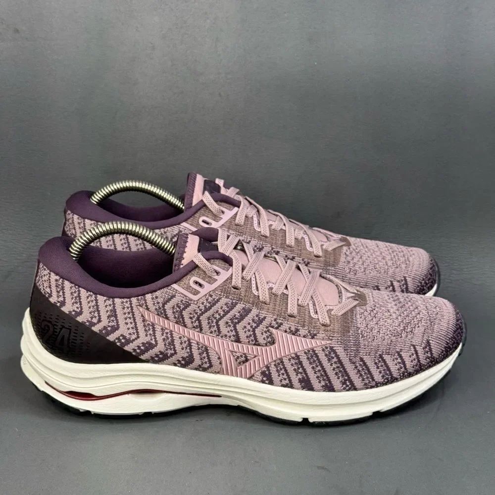 Women’s Mizuno Wave Rider 24 Waveknit 'Purple Pink' athletic shoes size 11.5